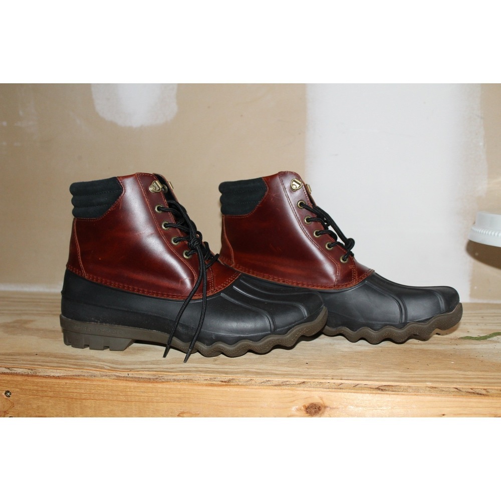Sperry Top-Sider Avenue Duck Boots Mens 10.5 Brown Black Leather STS10548